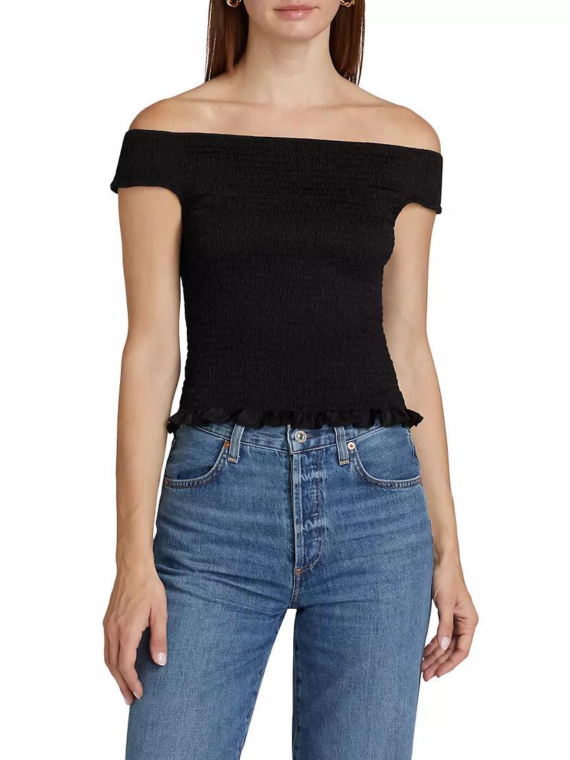 Kieran Smocked Off-the-Shoulder Top Product Image