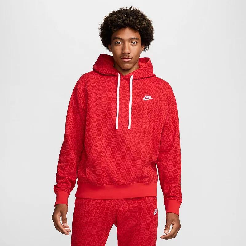 Mens Nike Sportswear Patterned Club Fleece Pullover Hoodie Product Image