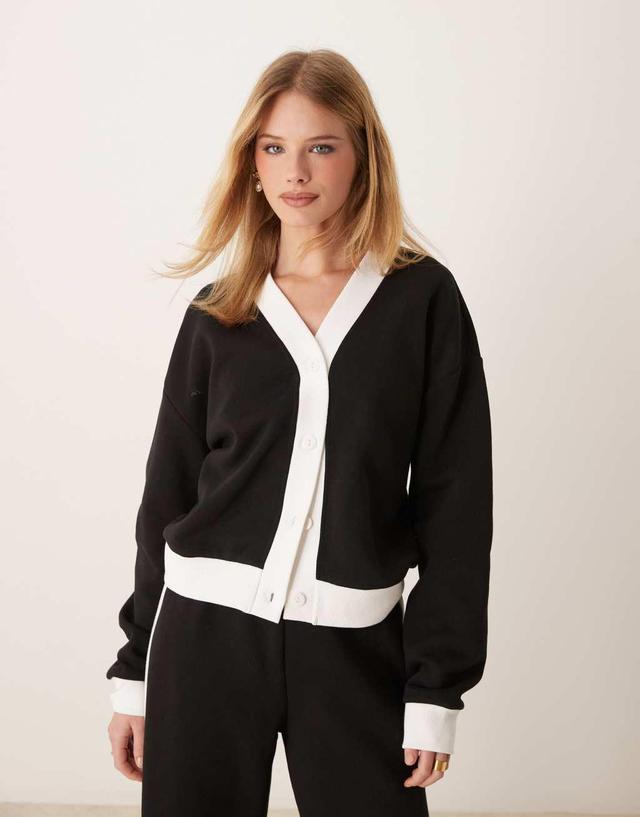 ASOS DESIGN lounge cardigan in black - part of a set Product Image