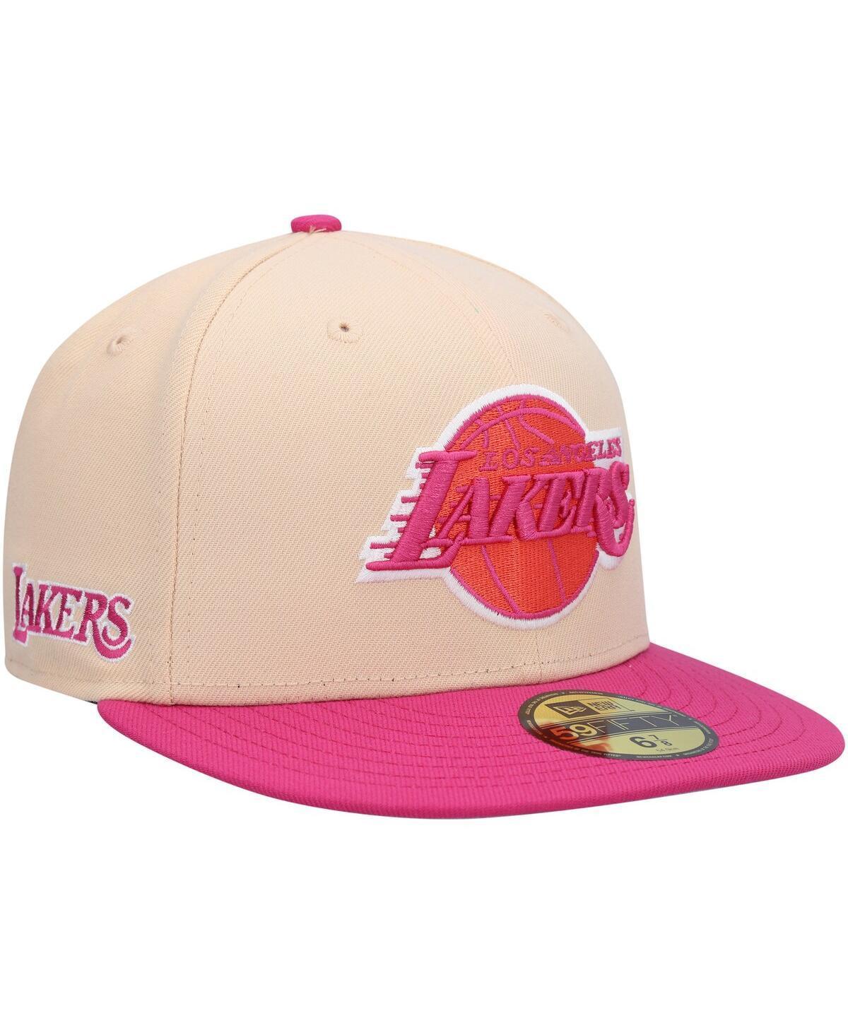 Mens New Era Orange Los Angeles Lakers Passion Mango 59FIFTY Fitted Hat - Orange Product Image