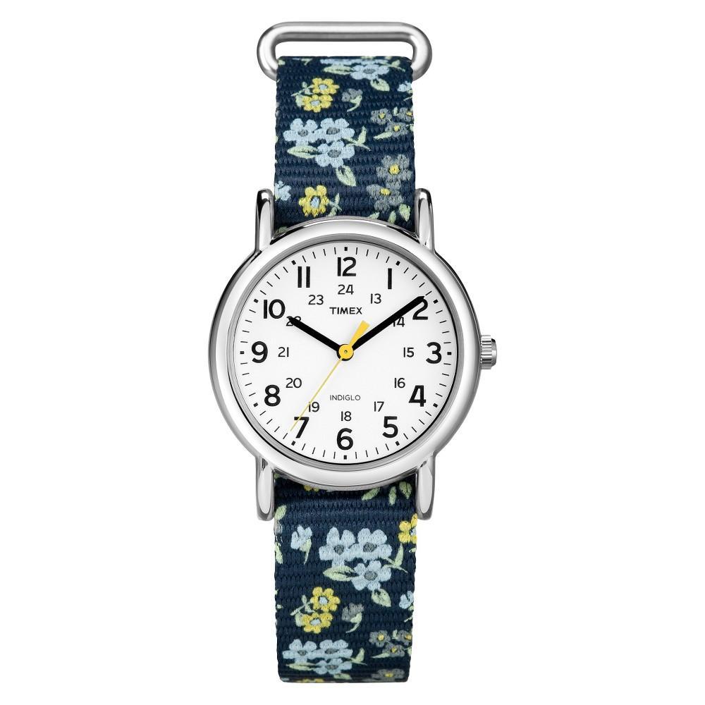 Timex Weekender Slip Thru Floral Nylon Strap Watch T2P370JT Product Image