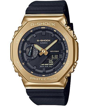 G-Shock Mens 2100 Series Black  Gold Resin Strap AnaDigi Watch Product Image