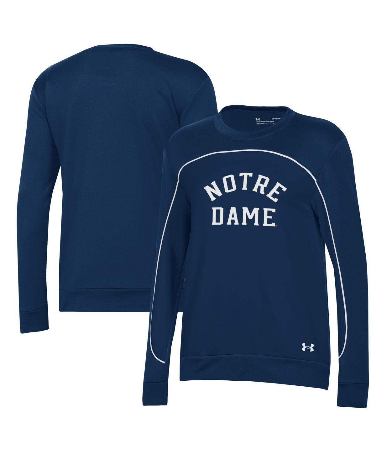 Womens Under Armour Navy Notre Dame Fighting Irish Colorblock Pullover Sweatshirt Product Image