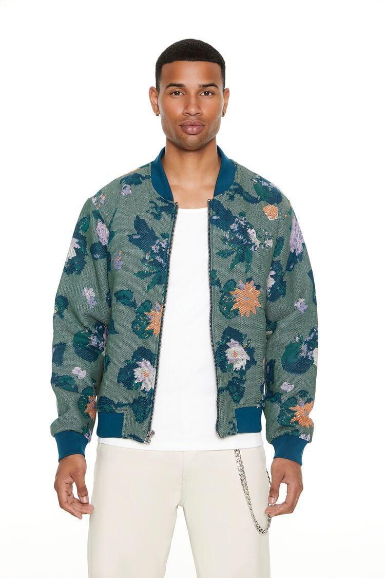 Jacquard Floral Print Bomber Jacket | Forever 21 Product Image