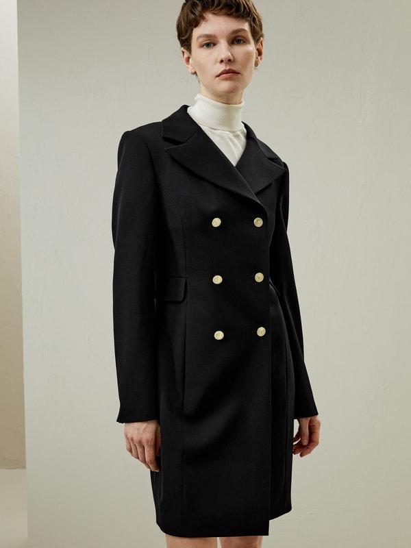 Tailored Double-Breasted Dress Coat Product Image