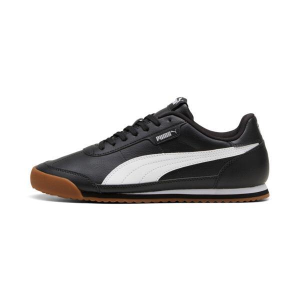 PUMA Turino II Men's Sneakers in Black/White/Silver Product Image