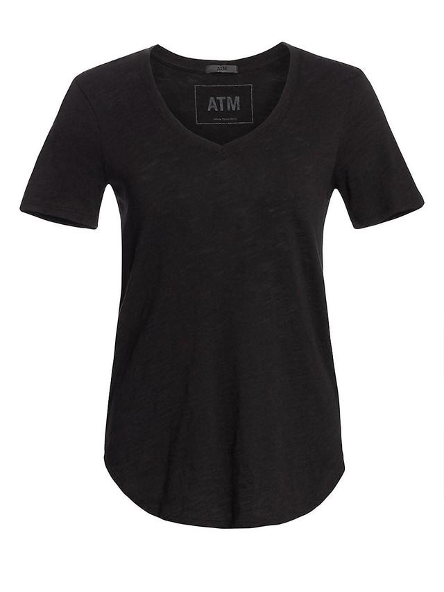 Womens Cotton Slub V-Neck Tee Product Image