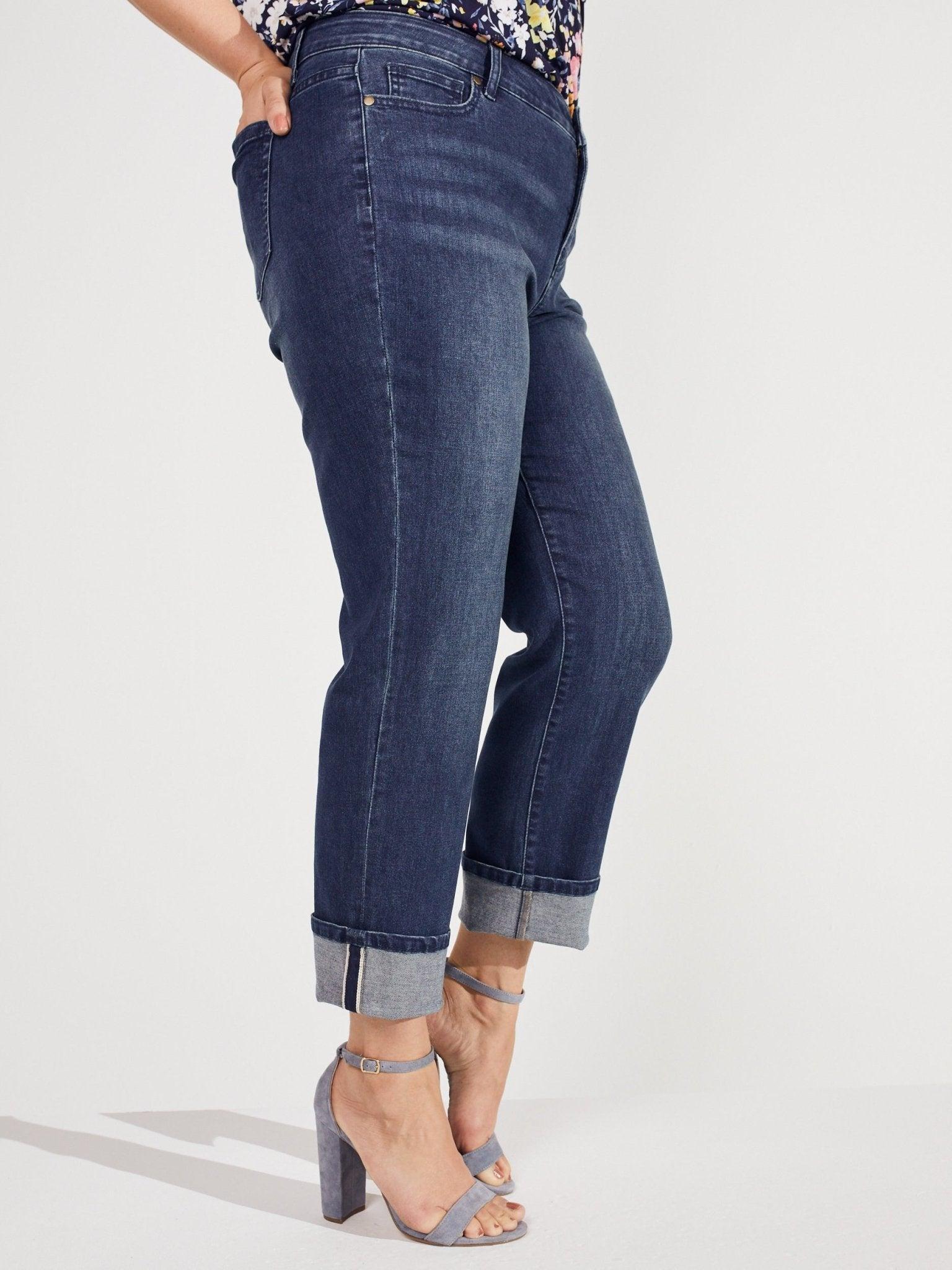 Signature Girlfriend 5 Pocket Denim Jean With Selvedge Cuff Jeans - Plus Female Product Image