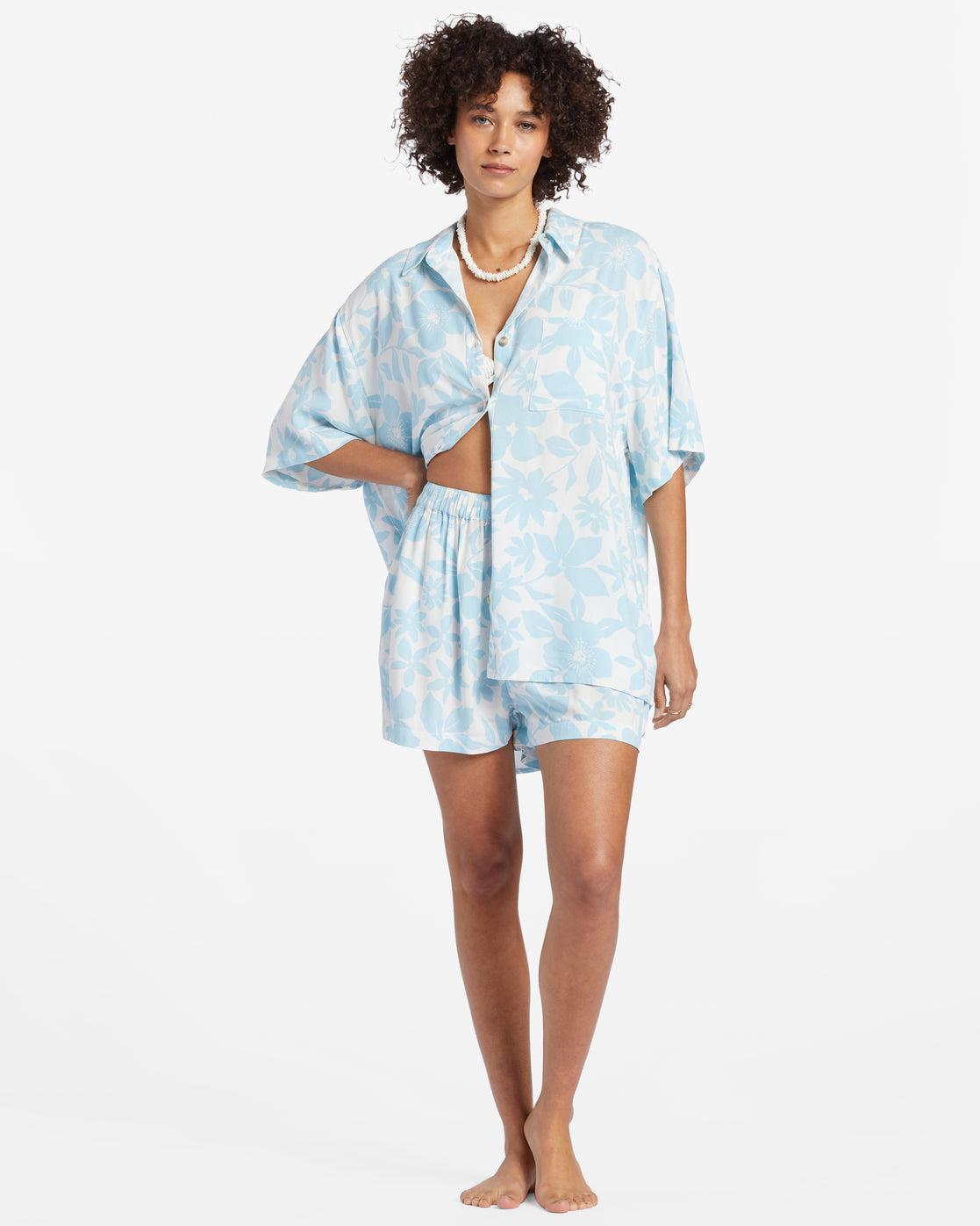 On Vacation Shirt - Bliss Blue Female Product Image