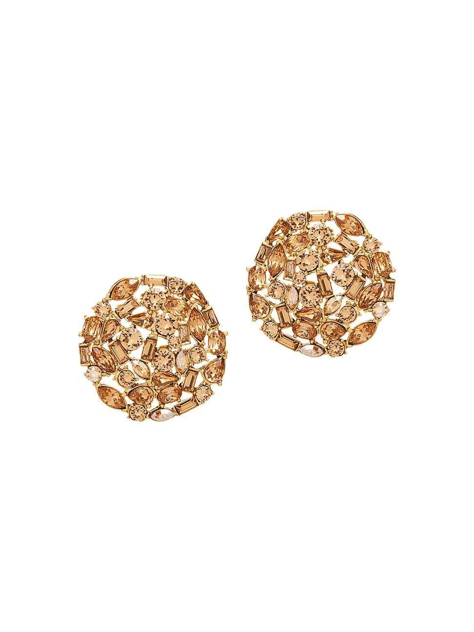 Womens Goldtone & Glass Crystal Cluster Earrings Product Image