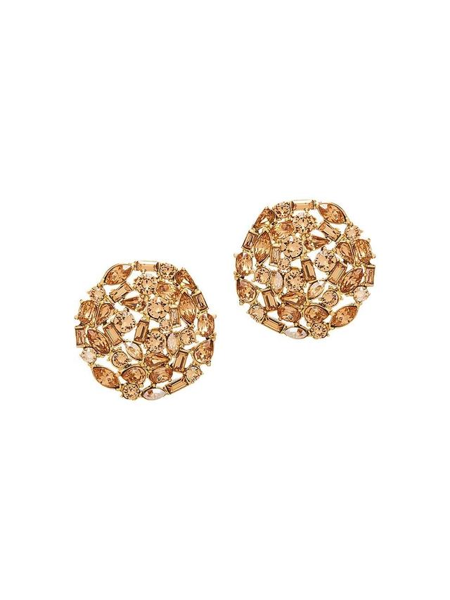 Womens Goldtone & Glass Crystal Cluster Earrings Product Image