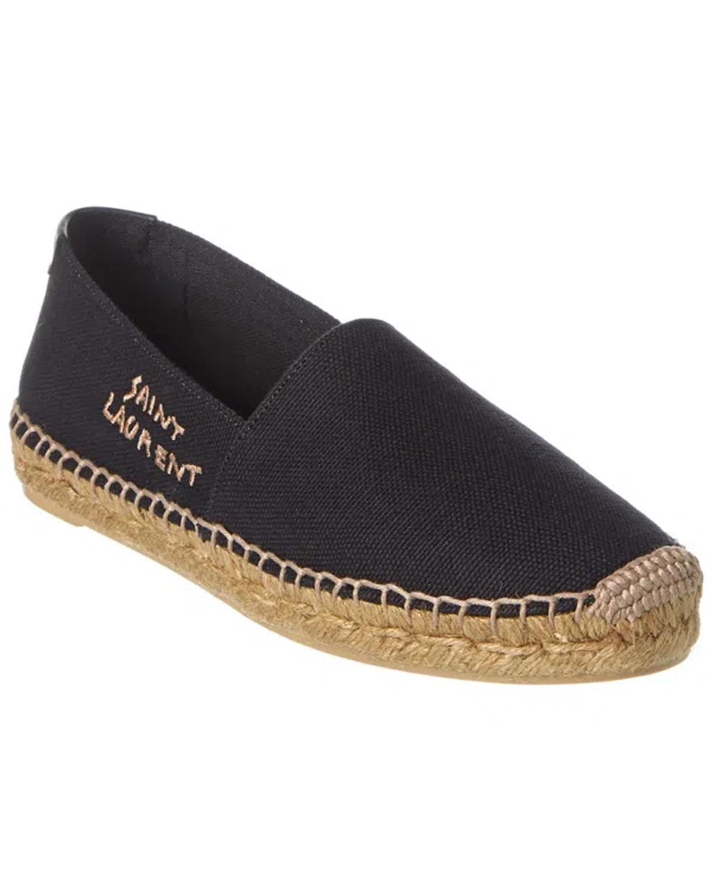 SAINT LAURENT Embroidered Canvas Espadrilles In Black Product Image