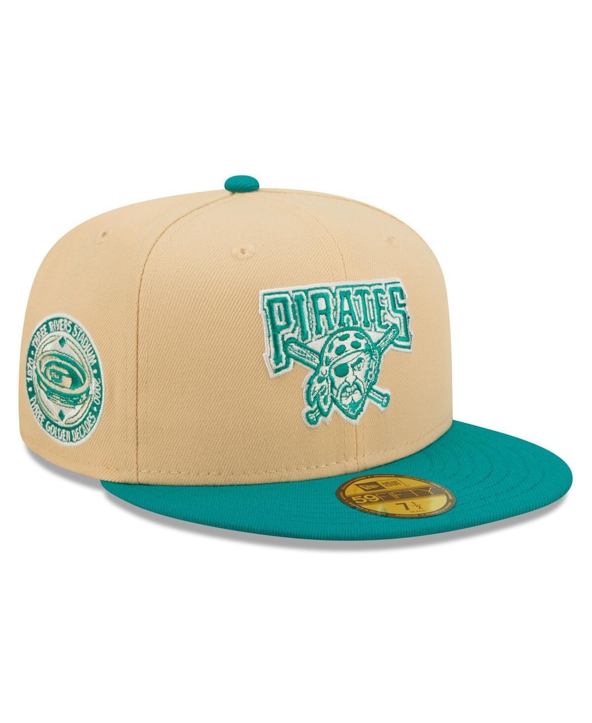 Mens New Era Natural, Teal Pittsburgh Pirates Mango Forest 59FIFTY fitted hat Product Image