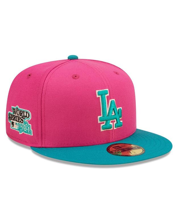 Mens New Era Pink Los Angeles Dodgers Cooperstown Collection 1981 World Series Passion Forest 59FIFTY Fitted Hat - Pink Product Image