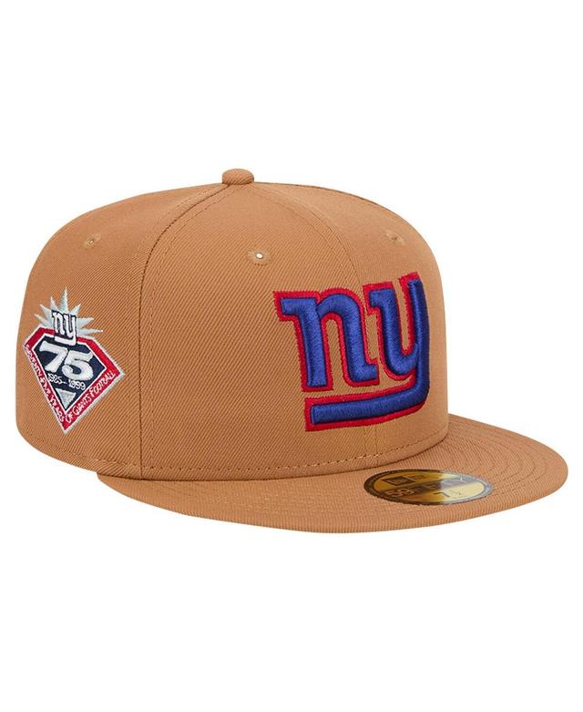 New Era Mens Tan New York Giants Color Pack 59FIFTY Fitted Hat with Side Patch Product Image