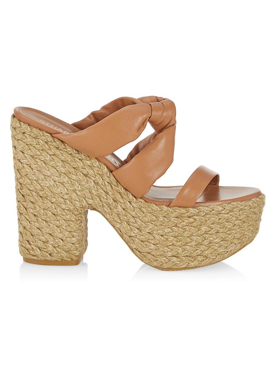 Womens Leather Knotted Espadrille Sandals Product Image