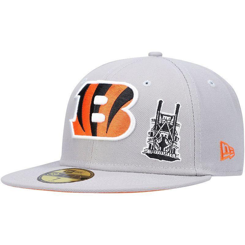 Mens New Era Gray Cincinnati Bengals City Describe 59FIFTY Fitted Hat Product Image