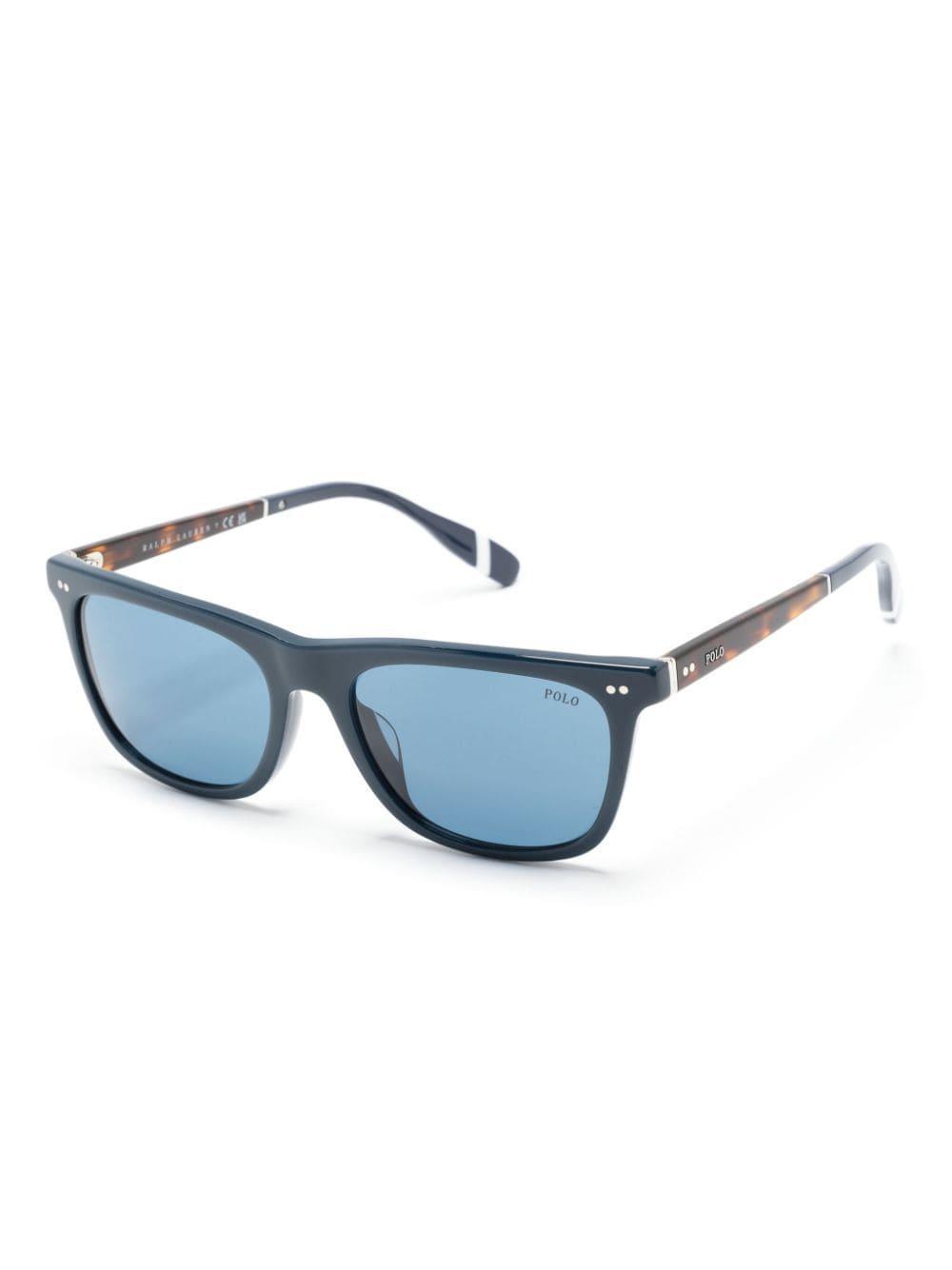 Square-frame Tortoiseshell Sunglasses In Blue Product Image