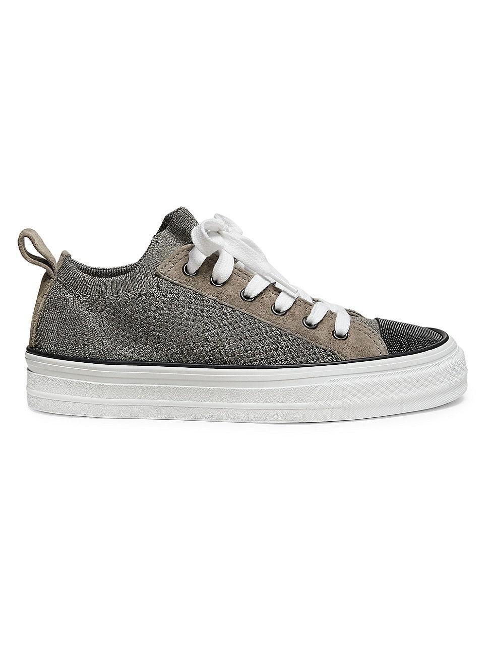 Womens Monili Metallic Knit Low-Top Sneakers Product Image