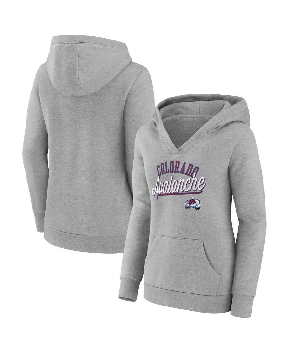 Womens Fanatics Branded Gray Colorado Avalanche Simplicity Crossover V-Neck Pullover Hoodie Product Image