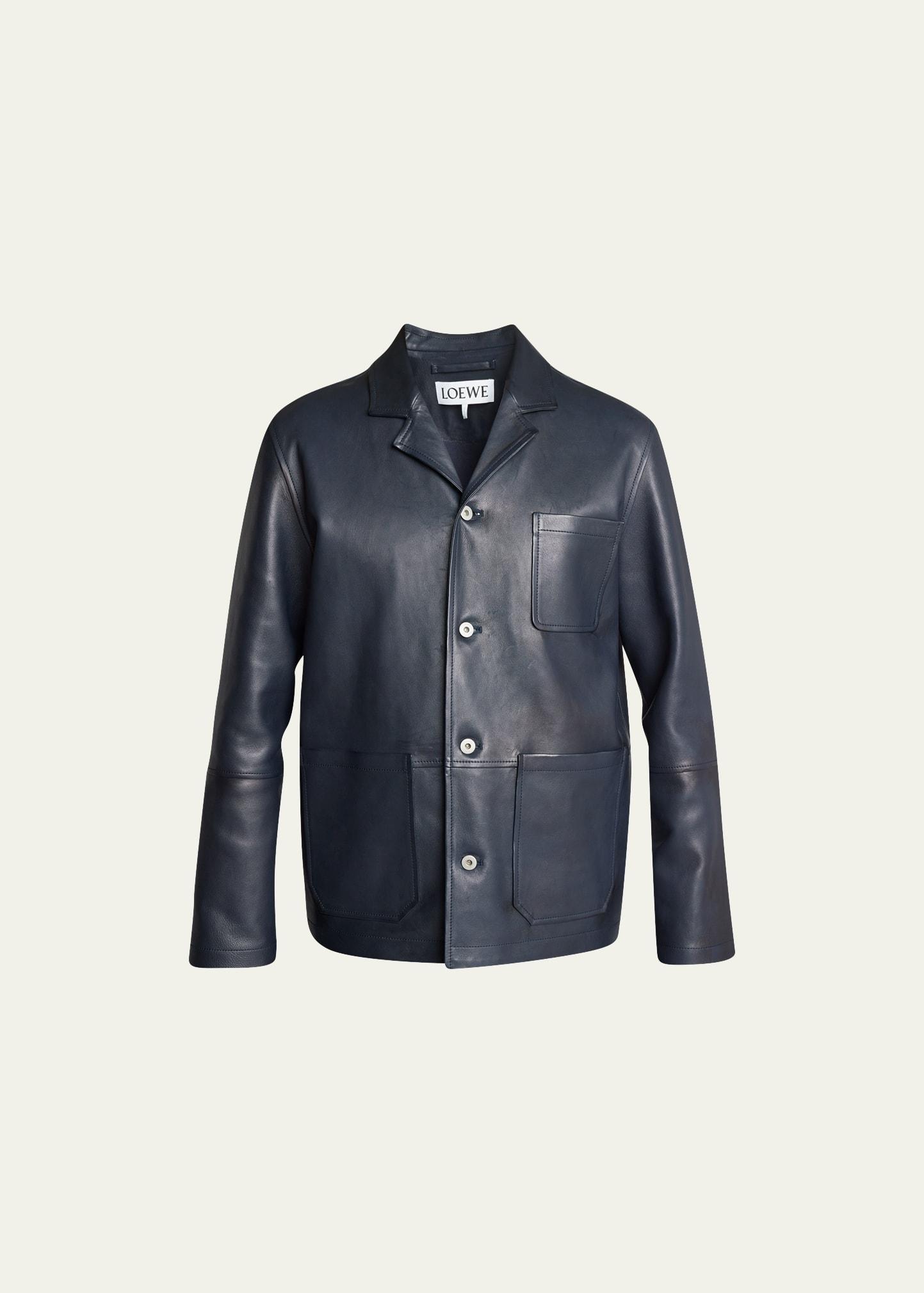 Mens Napa Leather Anagram Workwear Jacket Product Image