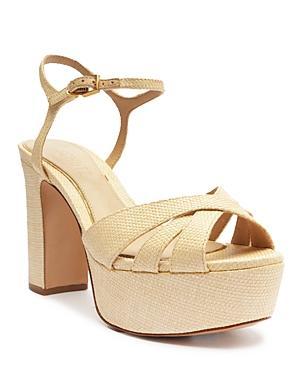 Schutz Womens Keefa Crossover Strap High Heel Platform Sandals Product Image