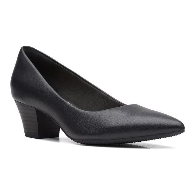 Clarks Teresa Step Womens Suede Heels Black Product Image