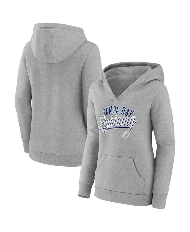 Womens Fanatics Branded Gray Tampa Bay Lightning Simplicity Crossover V-Neck Pullover Hoodie Product Image