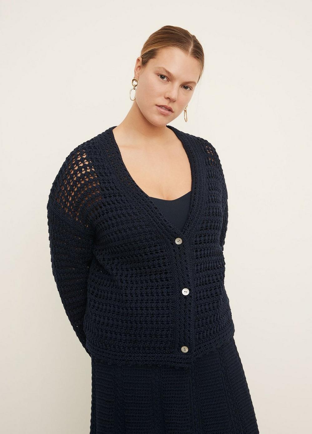 Crochet Cardigan Sweater Product Image