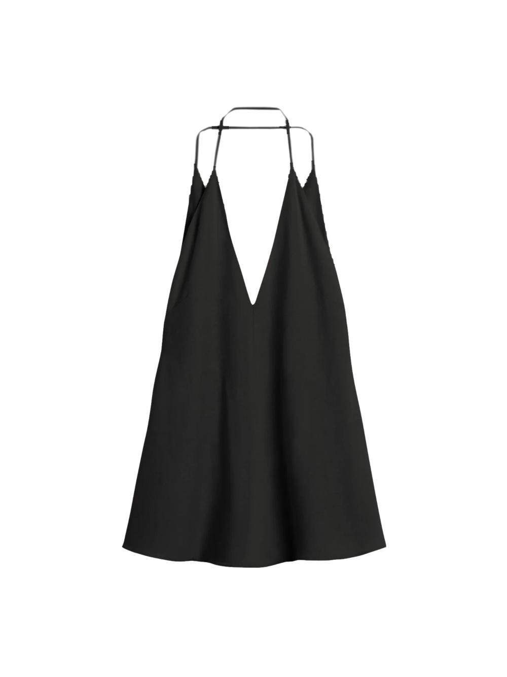 TOTÊME Toteme Double Halter Silk Top Black Product Image