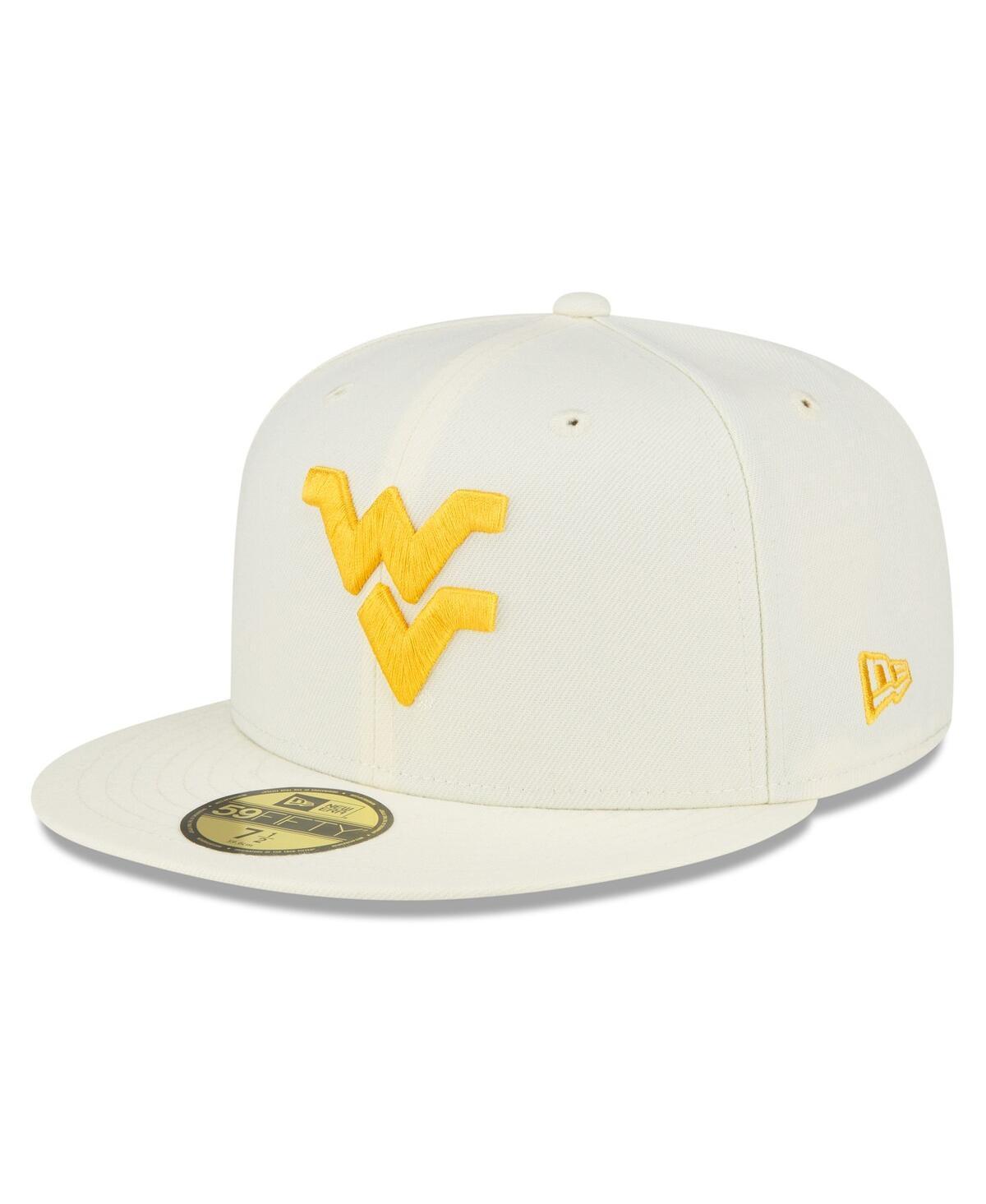 Mens New Era White West Virginia Mountaineers Chrome Color Dim 59FIFTY Fitted Hat Product Image