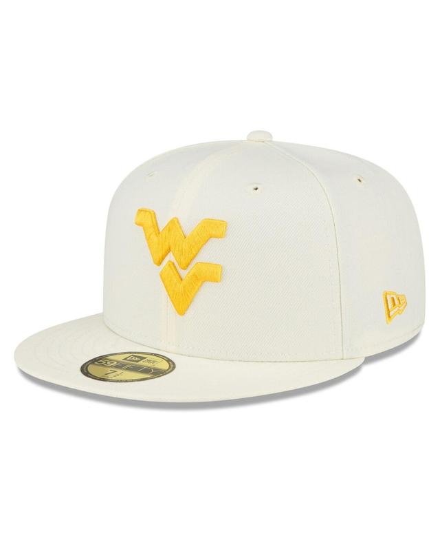 Mens New Era White West Virginia Mountaineers Chrome Color Dim 59FIFTY Fitted Hat Product Image