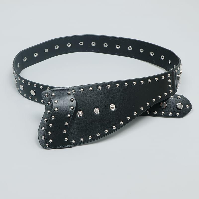 Studded Faux Leather Waist Belt Product Image