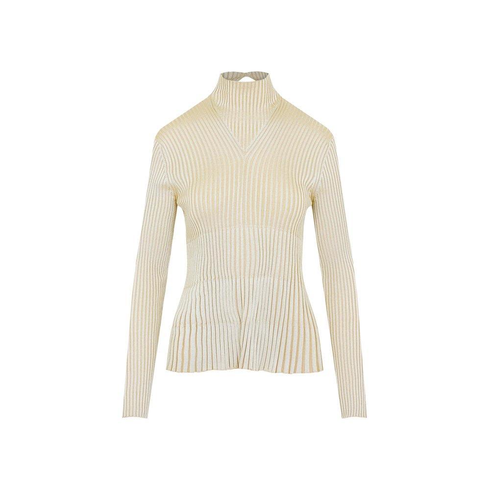 Silk And Viscose Knit Sweater In Camomile Product Image