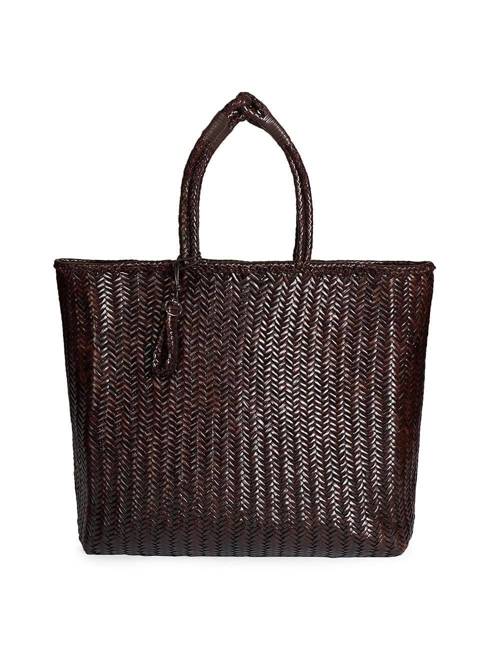 Mens Chevron Leather Tote Bag product image