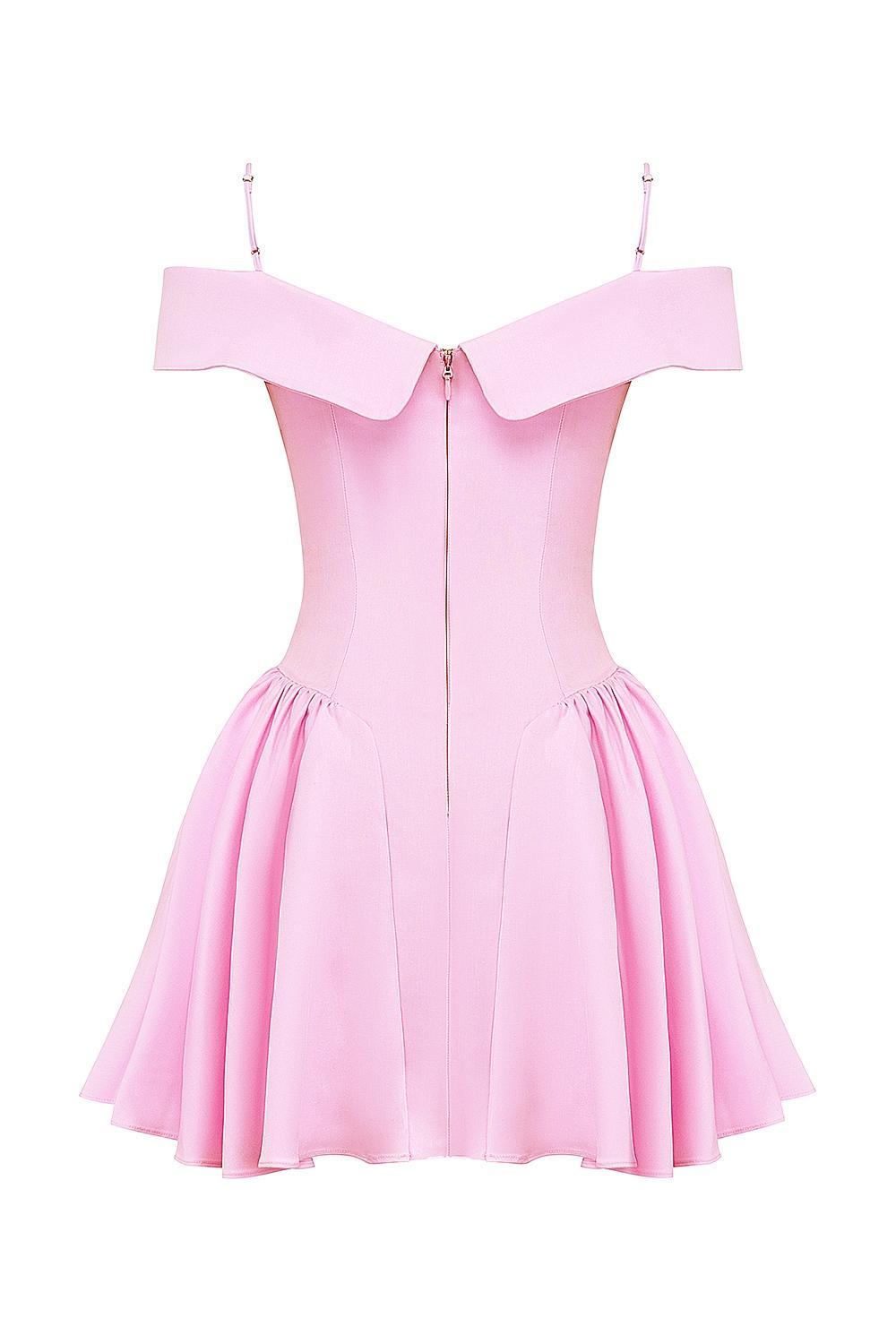 Elida Cotton Candy Twill Off Shoulder Mini Dress Product Image