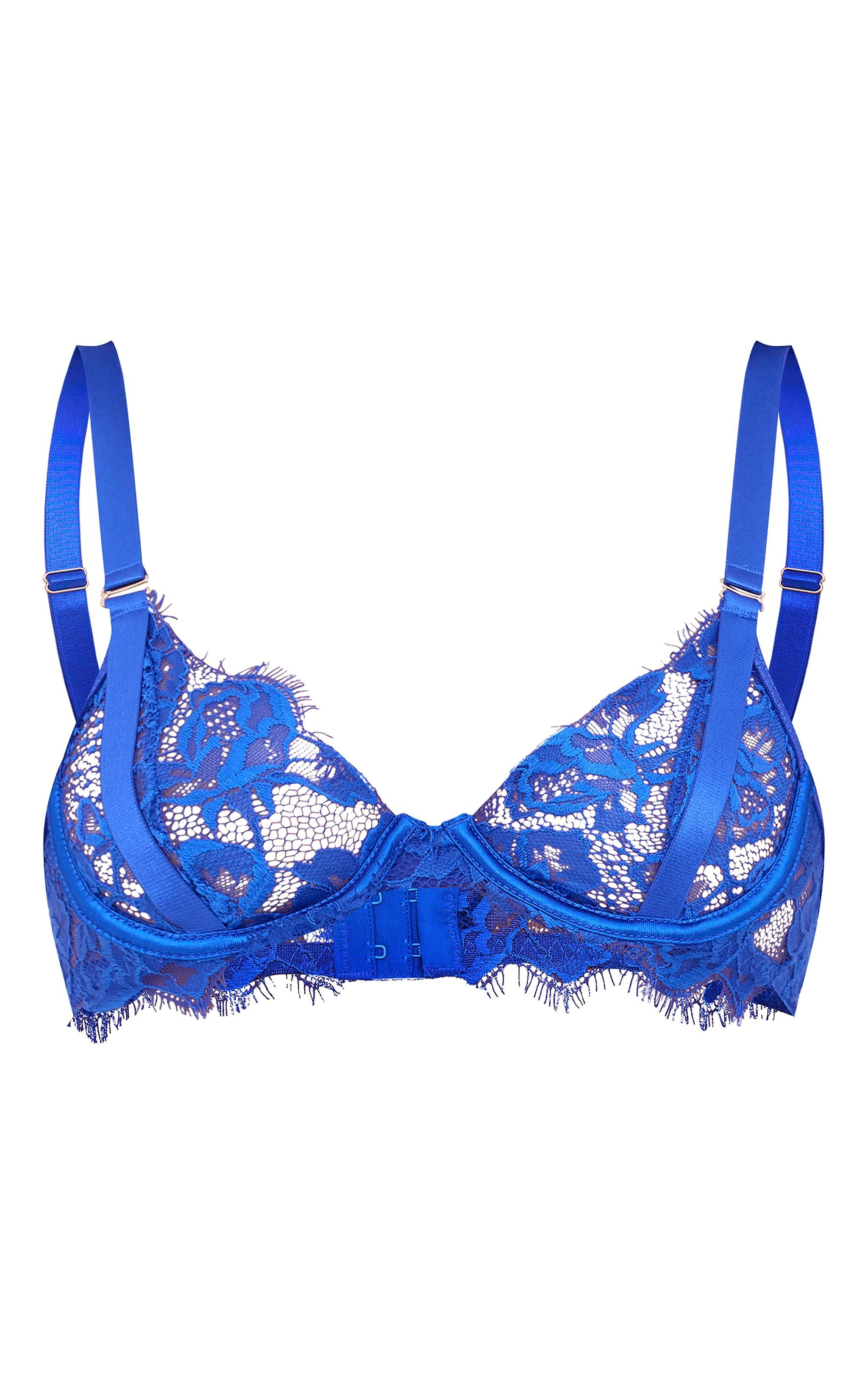 Cobalt Eyelash Lace Underwired Bra Product Image