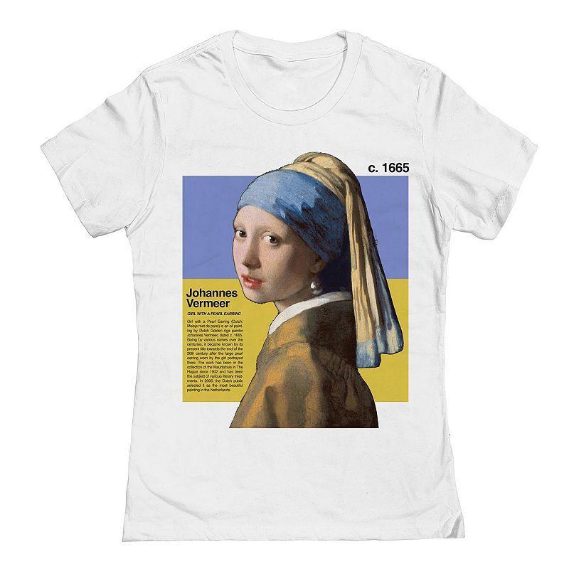 Juniors Johannes Vermeer- Pearl Earring Womens Graphic Tee, Girls Product Image