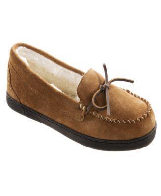 Isotoner Women's Genuine Suede Moccasin Slippers - Tan L Product Image