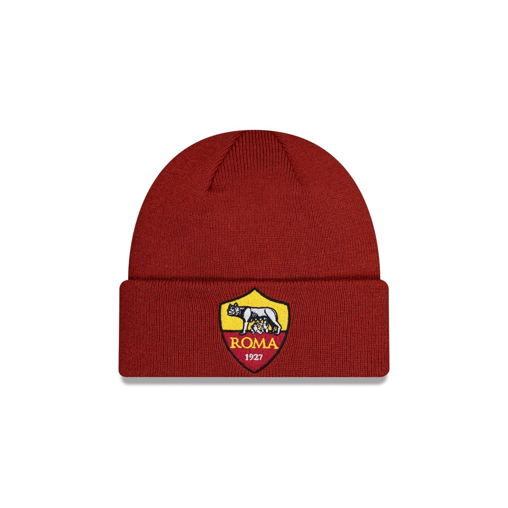 AS Roma Red Cuff Knit Hat Male Product Image