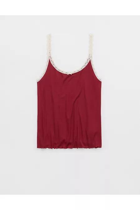 Aerie Real Soft Lace Trim Tank Women's Product Image