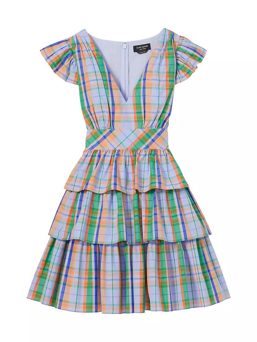 Sunshine Madras Tiered Cotton Minidress product image