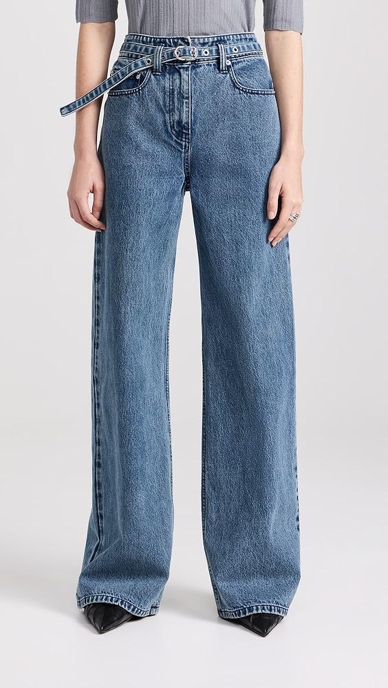 3.1 Phillip Lim Denim Wide Leg Belted Jeans | Shopbop Product Image