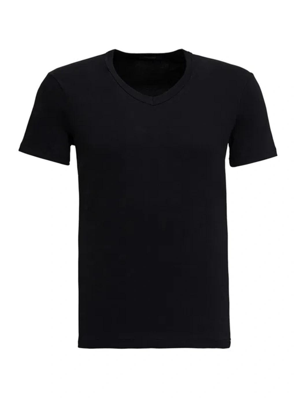 TOM FORD Black V Neck T-shirt Product Image