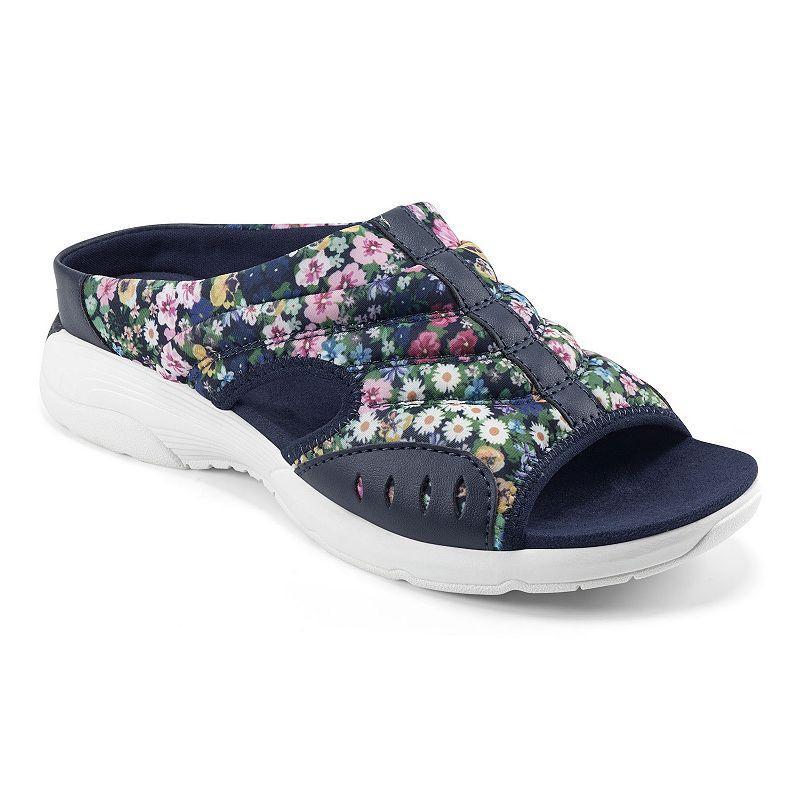 Easy Spirit Traciee Womens Slide Sandals Blue Floral Product Image