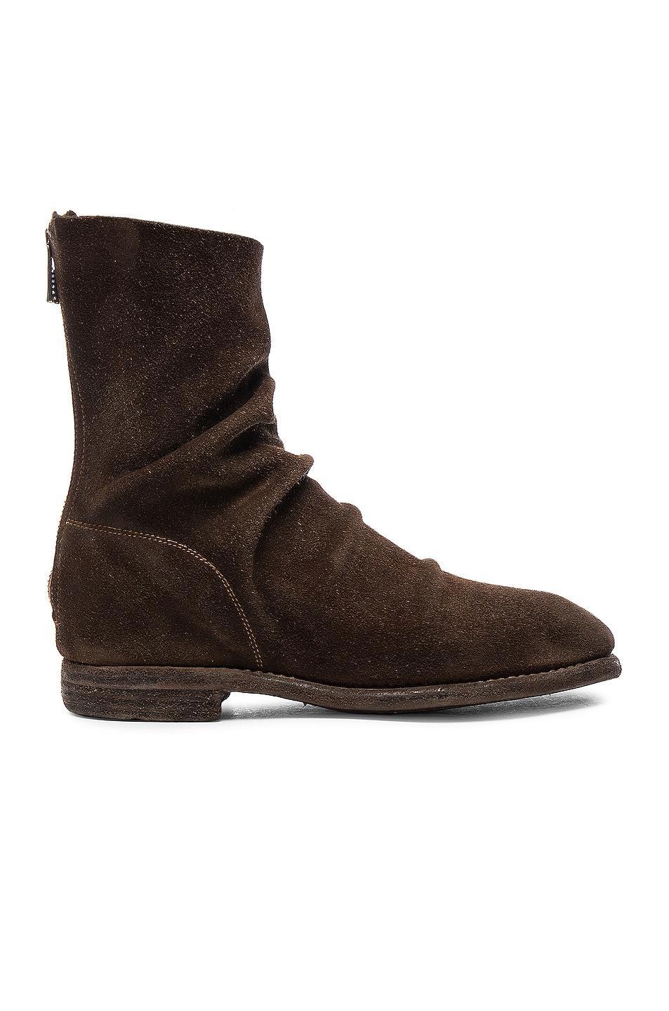 Guidi Calf Suede Boots in Brown Product Image