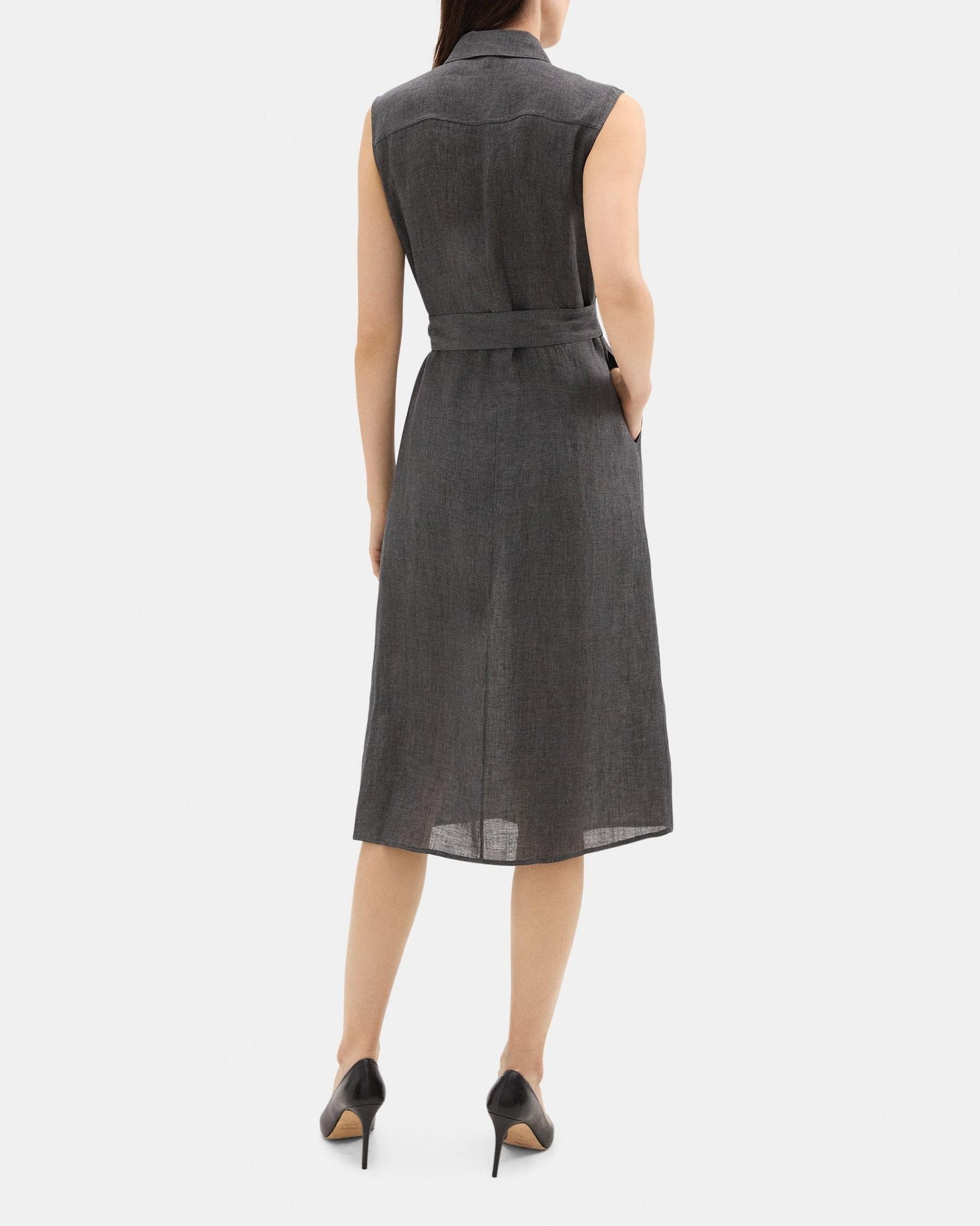 Belted Patch Pocket Dress in Hemp Product Image