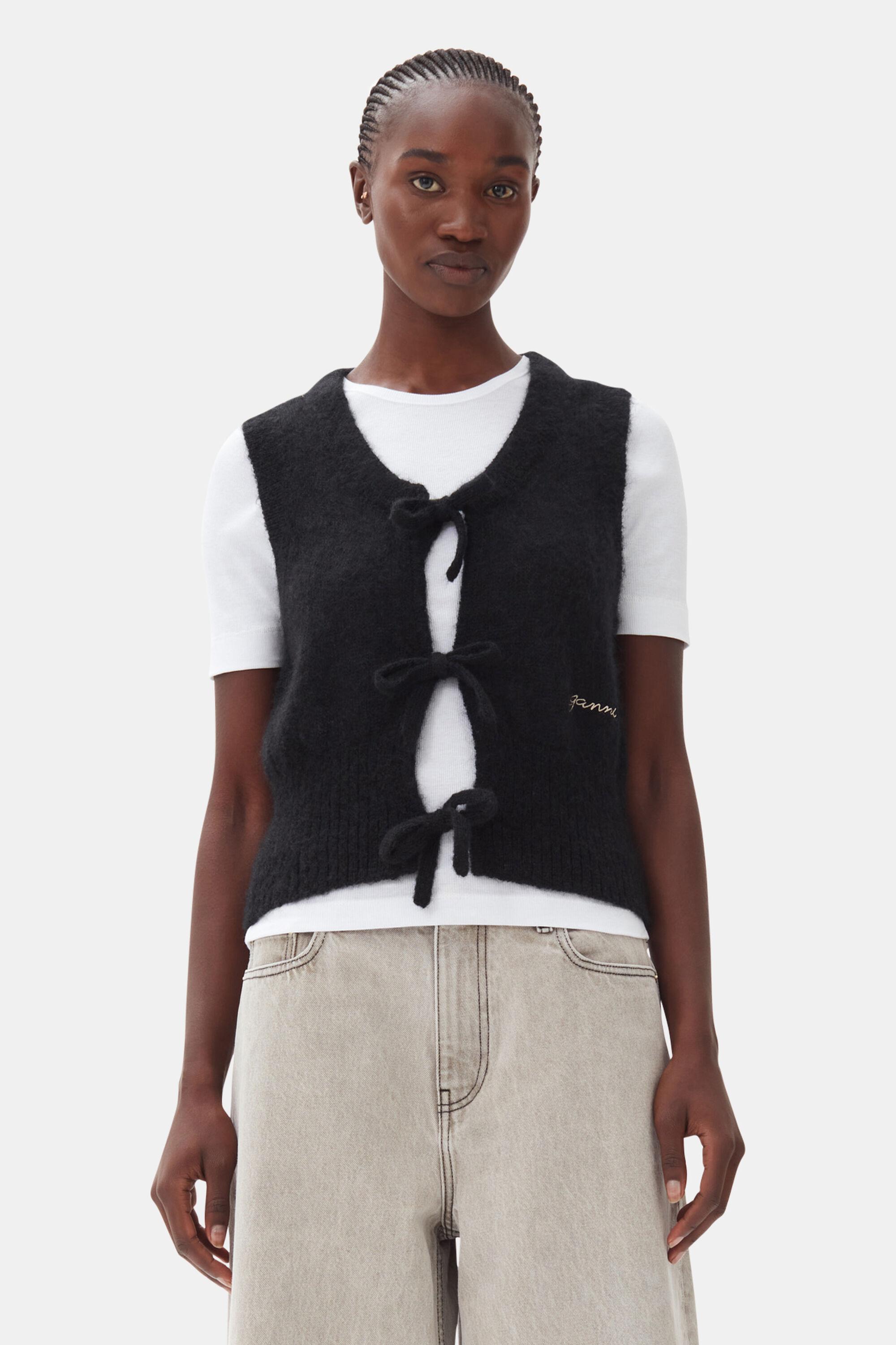 Black Tie String Vest Product Image