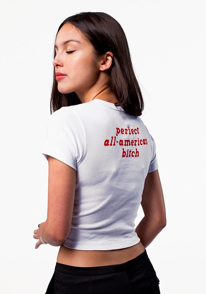 perfect all-american bitch crop t-shirt Female Product Image