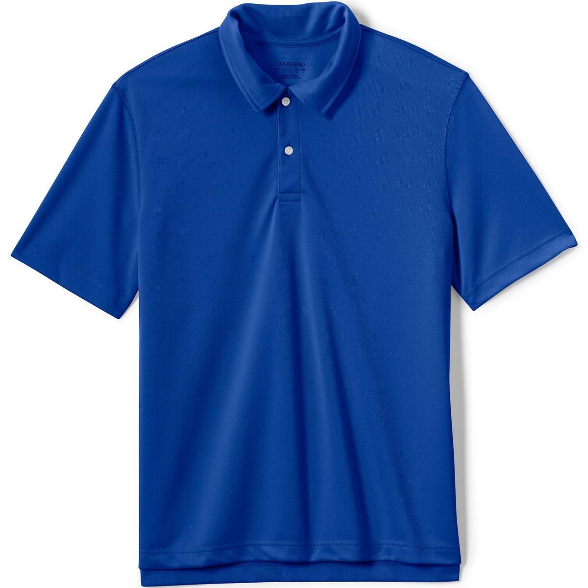 Lands End School Uniform Mens Short Sleeve Polyester Pique Polo Shirt Product Image